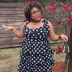 City Chic Tiered Polka Dot Dress - NWT